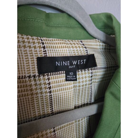 Nine West Women's Green Belted Button Jacket Size 10 - Picture 3 of 6